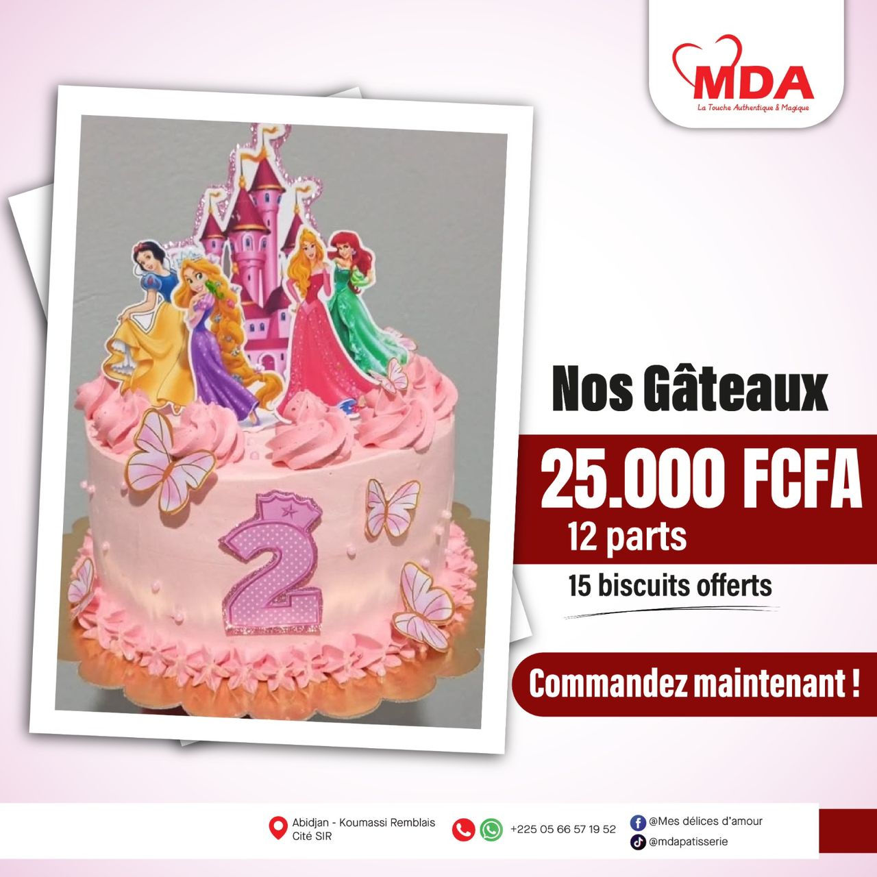 Gâteau Château Princesse 12 parts
