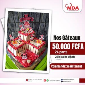 Gâteau Anniversaire 2 étages 24 parts