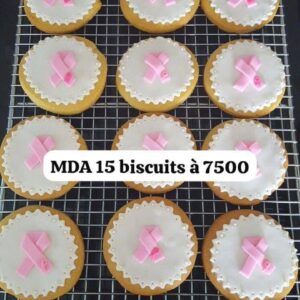 Biscuits Ruban Rose Rond