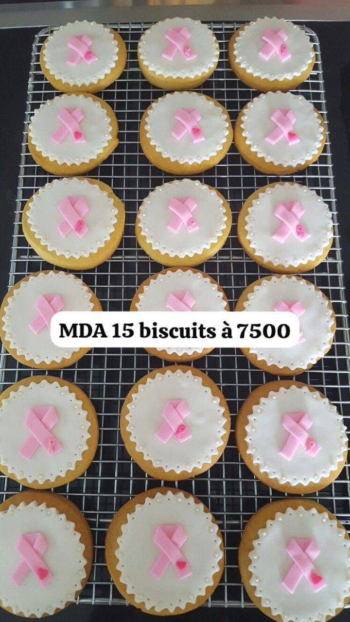 Biscuits Ruban Rose Rond