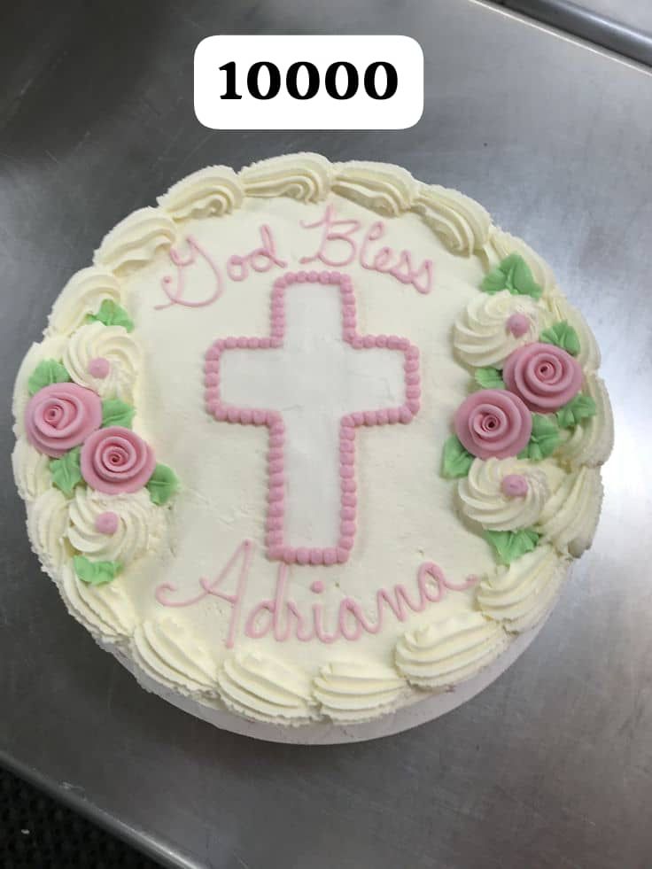 Gâteau Baptême Rond Fleurs